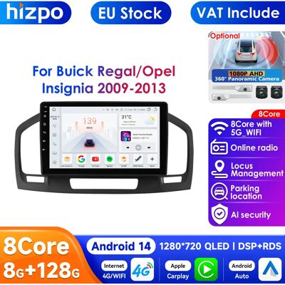 HIZPO Radio con GPS para coche, reproductor Multimedia con Android, Carplay, 4G LTE, 9 pulgadas, 2Din, estéreo, DSP, para Buick Regal, Opel Insignia, 2009-2017 HIZPO Radio con GPS para coche, reproductor Multimedia con Android, Carplay, 4G LTE, 9 pulgadas, 2Din, estéreo, DSP, para Buick Regal, Opel Insignia, 2009-2017