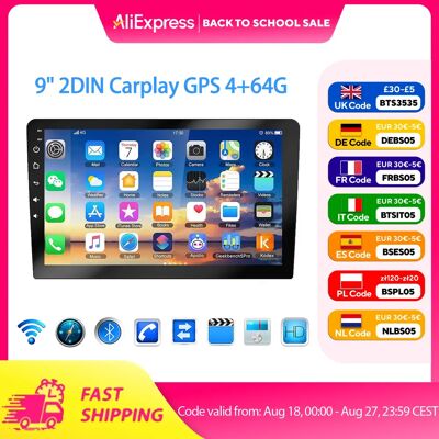ESSGOO - Autoradio 9" 2 DIN - CarPlay inalámbrico - Car stereo ESSGOO - Autoradio 9" 2 DIN - CarPlay inalámbrico - Car stereo