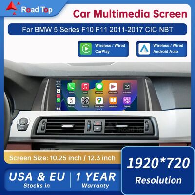 Road Top Pantalla Multimedia 1920*720 para BMW 5 Series F10 F11 2011-2017 CIC NBT pantalla táctil inalámbrica Carplay Android auto Road Top Pantalla Multimedia 1920*720 para BMW 5 Series F10 F11 2011-2017 CIC NBT pantalla táctil inalámbrica Carplay Android auto