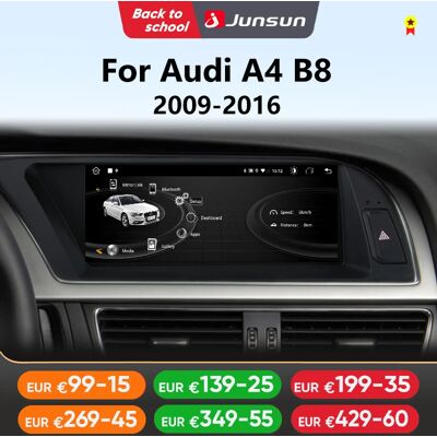 Junsun 8 núcleos inalámbrico CarPlay Android Auto Radio Multimedia para Audi A4 A4L B8 2009-2016 4G WiFi IPS pantalla táctil Autoradio Junsun 8 núcleos inalámbrico CarPlay Android Auto Radio Multimedia para Audi A4 A4L B8 2009-2016 4G WiFi IPS pantalla táctil Autoradio