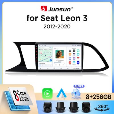 Radio para coche Junsun con CarPlay inalámbrico y Android Auto para SEAT Leon Mk3 (5F) 2012-2020, con ventilador de refrigeración integrado, GPS Android, reproductor multimedia, WiFi, DSP, RDS, BT, Radio para coche Junsun con CarPlay inalámbrico y Android Auto para SEAT Leon Mk3 (5F) 2012-2020, con ventilador de refrigeración integrado, GPS Android, reproductor multimedia, WiFi, DSP, RDS, BT,
