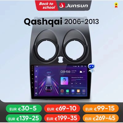 Junsun-Radio Multimedia con GPS para coche, sistema inteligente con Android, CarPlay, tereo, para Nissan Qashqai J10, años 2006 a 2013 Junsun-Radio Multimedia con GPS para coche, sistema inteligente con Android, CarPlay, tereo, para Nissan Qashqai J10, años 2006 a 2013