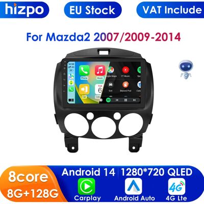 Autoradio Hizpo para MAZDA 2 Mazda2 2007-2014 reproductor Multimedia de Audio CarPlay Android Auto GPS Bluetooth WIFI FM RDS Autoradio AI Autoradio Hizpo para MAZDA 2 Mazda2 2007-2014 reproductor Multimedia de Audio CarPlay Android Auto GPS Bluetooth WIFI FM RDS Autoradio AI