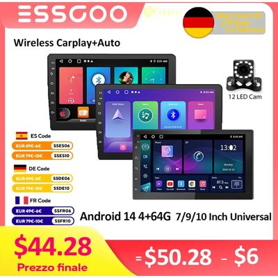 ESSGOO-Radio con GPS para coche, reproductor Multimedia con Android, 2 Din, Carplay, 7, 9, 10 pulgadas, vídeo, estéreo, estilo Tesla, Nissan, Hyundai ESSGOO-Radio con GPS para coche, reproductor Multimedia con Android, 2 Din, Carplay, 7, 9, 10 pulgadas, vídeo, estéreo, estilo Tesla, Nissan, Hyundai