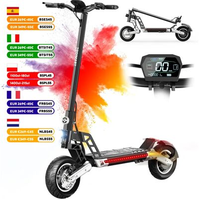 Patinete eléctrico G2 para adulto, rango de 40-45KM, motor 500 W (Crest W), 48V 10.4Ah, doble suspensión, TODIMART Patinete eléctrico G2 para adulto, rango de 40-45KM, motor 500 W (Crest W), 48V 10.4Ah, doble suspensión, TODIMART