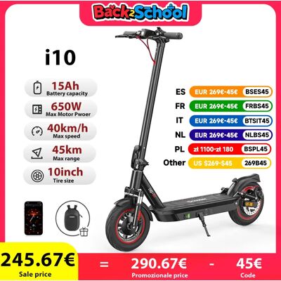 Scooter eléctrico i10 - 10 pulgadas, 650W, Plegable Scooter eléctrico i10 - 10 pulgadas, 650W, Plegable