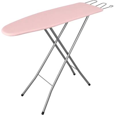 Ninguno Mesa Tabla de Planchar Plegable con Porta Plancha – Burro Ajustable de 3 Alturas, Cubierta Acolchada Rosa, Estructura Metálica Estable, 120x29x81 cm Ninguno Mesa Tabla de Planchar Plegable con Porta Plancha – Burro Ajustable de 3 Alturas, Cubierta Acolchada Rosa, Estructura Metálica Estable, 120x29x81 cm