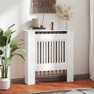 HOMCOM Cubre radiador con lamas horizontales, cubre radiador blanco HOMCOM Cubre radiador con lamas horizontales, cubre radiador blanco