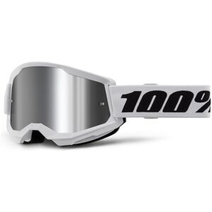 Gafas motocross 100% STRATA 2 Nuevo blanco (plexi plata) Gafas motocross 100% STRATA 2 Nuevo blanco (plexi plata)