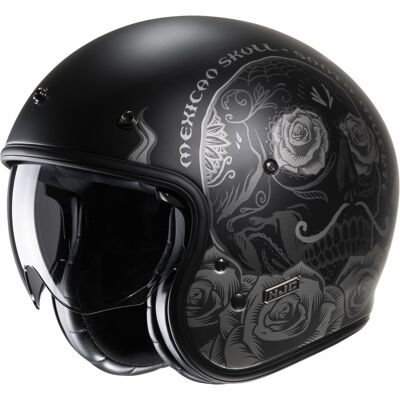 Casco de moto abierto HJC V31 Desto MC5SF plata-negro Talla: M Casco de moto abierto HJC V31 Desto MC5SF plata-negro Talla: M