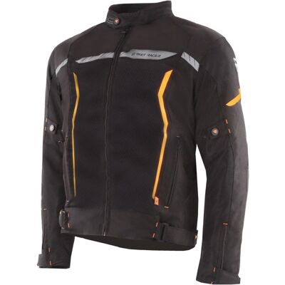Chaqueta de moto Street Racer Flex Air negro-naranja Talla: XL Chaqueta de moto Street Racer Flex Air negro-naranja Talla: XL