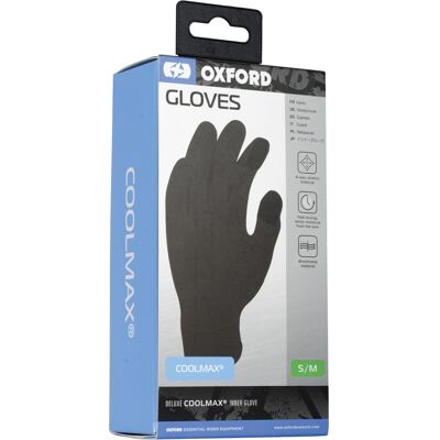 Guantes OXFORD Coolmax® negros Talla: L/XL Guantes OXFORD Coolmax® negros Talla: L/XL
