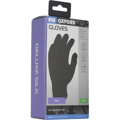 Guantes con inserciones de seda OXFORD negro Talla: L/XL Guantes con inserciones de seda OXFORD negro Talla: L/XL
