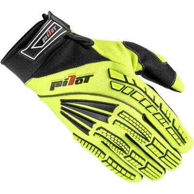 Guantes motocross Pilot Pioneer fluo amarillo-negro-rojo Talla: XL Guantes motocross Pilot Pioneer fluo amarillo-negro-rojo Talla: XL