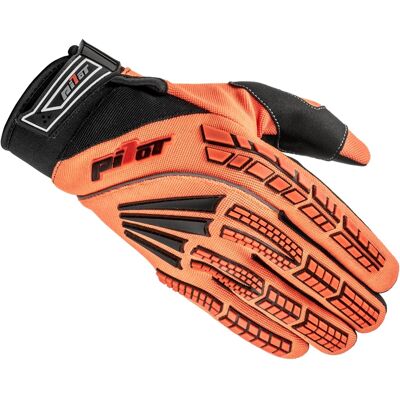 Guantes de motocross infantiles Pilot Pioneer naranja flúo-negro Talla: 6 Guantes de motocross infantiles Pilot Pioneer naranja flúo-negro Talla: 6