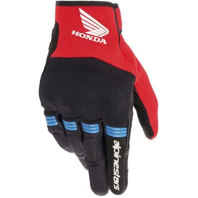 Colección de guantes de moto Alpinestars Copper Honda en negro, rojo y azul Talla: L Colección de guantes de moto Alpinestars Copper Honda en negro, rojo y azul Talla: L