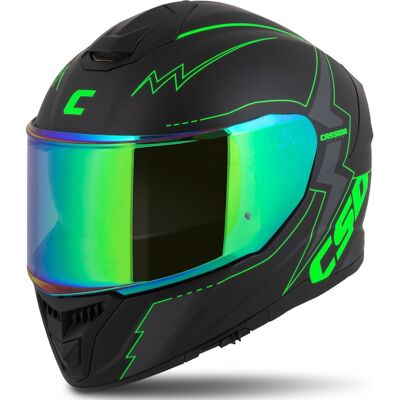 Casco integral de moto Cassida Integral GT 2.1 Flash negro-verde fluo-gris Talla: XL Casco integral de moto Cassida Integral GT 2.1 Flash negro-verde fluo-gris Talla: XL