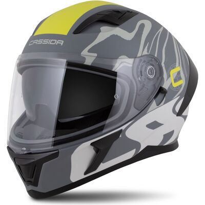 Cassida - Orbit Multivers Integralhelm - mattgrau-fluogelb-schwarz - L - Casco de moto Cassida - Orbit Multivers Integralhelm - mattgrau-fluogelb-schwarz - L - Casco de moto