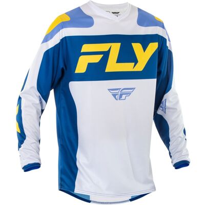 Camiseta motocross FLY Racing F-16 blanco-azul-amarillo Talla: 2XL Camiseta motocross FLY Racing F-16 blanco-azul-amarillo Talla: 2XL