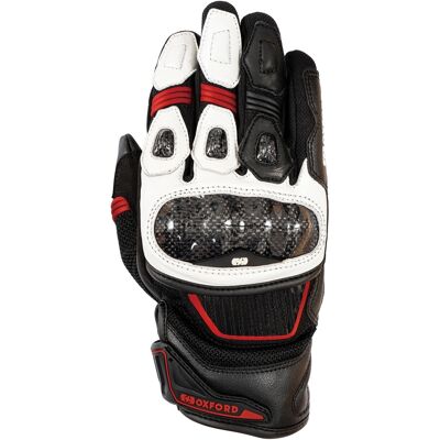 Guantes de moto Oxford RP-4S 3.0 blanco-negro-rojo Talla: M Guantes de moto Oxford RP-4S 3.0 blanco-negro-rojo Talla: M