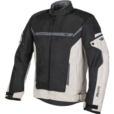 Chaqueta de moto Ayrton Bullet II Flow en color crema, gris arena y negro Talla: M Chaqueta de moto Ayrton Bullet II Flow en color crema, gris arena y negro Talla: M