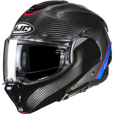Casco de moto abatible HJC F100 Carbon Stan MC21 negro-azul-rojo Talla: M Casco de moto abatible HJC F100 Carbon Stan MC21 negro-azul-rojo Talla: M