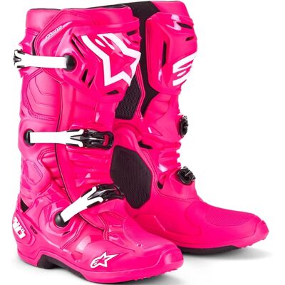 Botas de moto Alpinestars Tech 10 rosa-negro-blanco Talla: 42 Botas de moto Alpinestars Tech 10 rosa-negro-blanco Talla: 42
