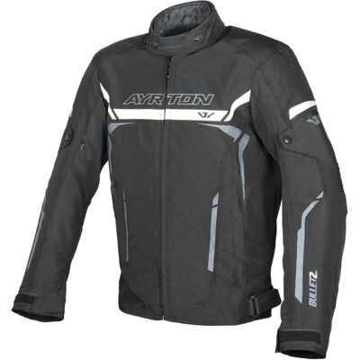 Chaqueta de moto Ayrton Bullet II negra-blanca-gris Talla: 5XL Chaqueta de moto Ayrton Bullet II negra-blanca-gris Talla: 5XL
