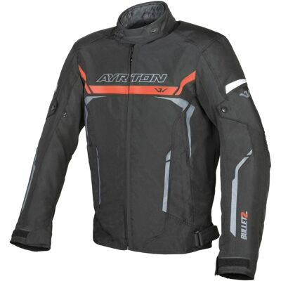 Chaqueta de moto Ayrton Bullet II negra-roja-gris Talla: 2XL Chaqueta de moto Ayrton Bullet II negra-roja-gris Talla: 2XL