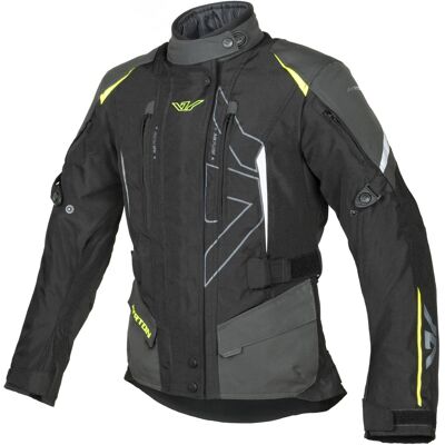 Chaqueta de moto para mujer Ayrton Teressa II negra-gris-amarilla fluorescente Talla: XS Chaqueta de moto para mujer Ayrton Teressa II negra-gris-amarilla fluorescente Talla: XS