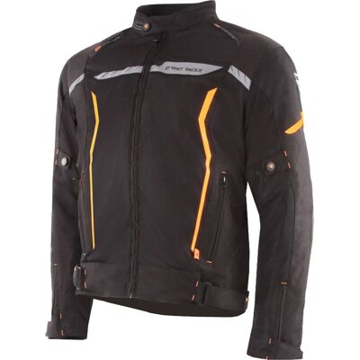Chaqueta de moto Street Racer Flex negro-naranja Talla: 4XL Chaqueta de moto Street Racer Flex negro-naranja Talla: 4XL