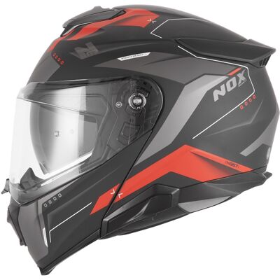 Casco de moto abatible NOX N967 Conquer negro mate-rojo Talla: XS Casco de moto abatible NOX N967 Conquer negro mate-rojo Talla: XS