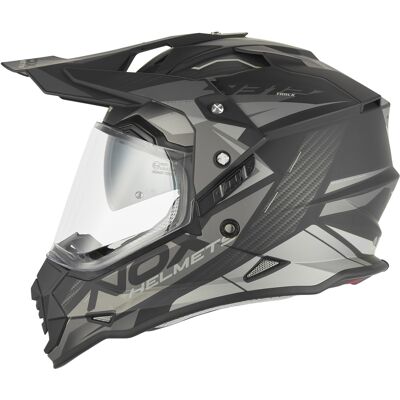 Casco de moto enduro NOX N312 Track negro mate-plata Talla: L Casco de moto enduro NOX N312 Track negro mate-plata Talla: L