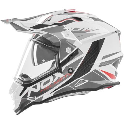 Casco de moto enduro NOX N312 Track blanco-rojo Talla: 2XL Casco de moto enduro NOX N312 Track blanco-rojo Talla: 2XL