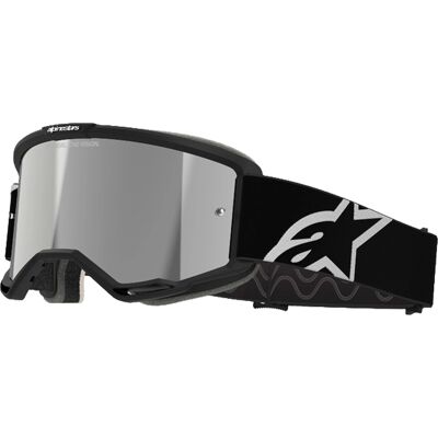 Gafas de motocross Alpinestars Vision 5 Corp negras con lente plateada espejada Gafas de motocross Alpinestars Vision 5 Corp negras con lente plateada espejada