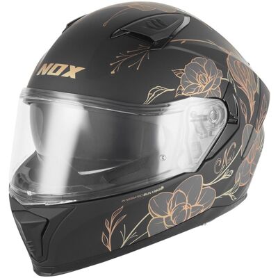 Casco integral de moto NOX N402 Spring negro mate-dorado Talla: XS Casco integral de moto NOX N402 Spring negro mate-dorado Talla: XS