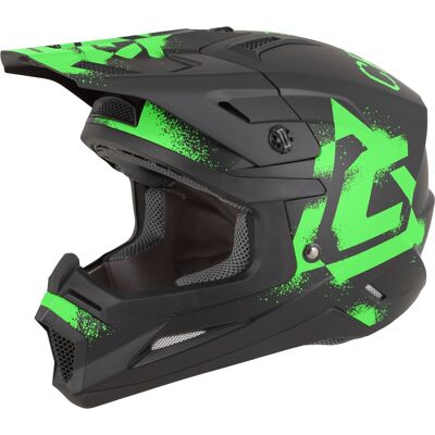 Casco de motocross Cassida Cross Cup 2 Crew negro mate-verde fluo Talla: S Casco de motocross Cassida Cross Cup 2 Crew negro mate-verde fluo Talla: S