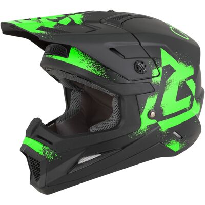 Casco de motocross infantil Cassida Cross Cup 2 Crew Junior negro mate-verde fluo Talla: XL Casco de motocross infantil Cassida Cross Cup 2 Crew Junior negro mate-verde fluo Talla: XL