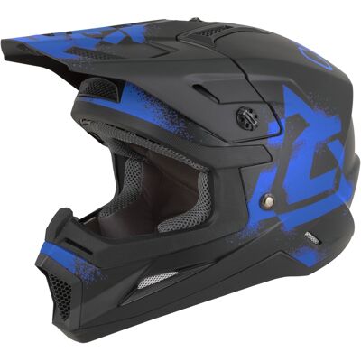 Casco de motocross infantil Cassida Cross Cup 2 Crew Junior negro mate-azul Talla: S Casco de motocross infantil Cassida Cross Cup 2 Crew Junior negro mate-azul Talla: S
