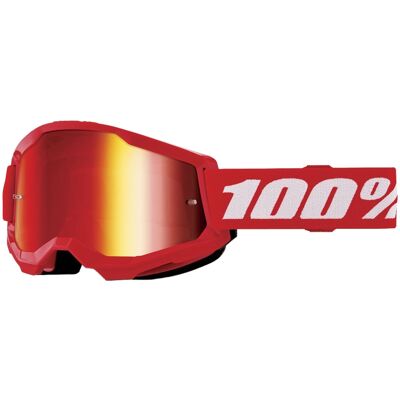 Gafas de motocross para niños 100% STRATA 2 rojo plexi Gafas de motocross para niños 100% STRATA 2 rojo plexi