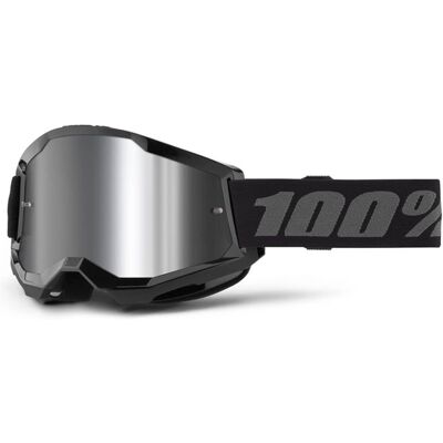 Gafas motocross 100% STRATA 2 Nuevo negro (plexi plateado) Gafas motocross 100% STRATA 2 Nuevo negro (plexi plateado)