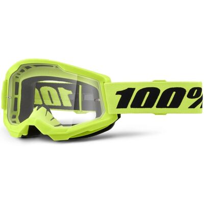Gafas motocross 100% STRATA 2 Nuevo amarillo fluo (plexi transparente) Gafas motocross 100% STRATA 2 Nuevo amarillo fluo (plexi transparente)