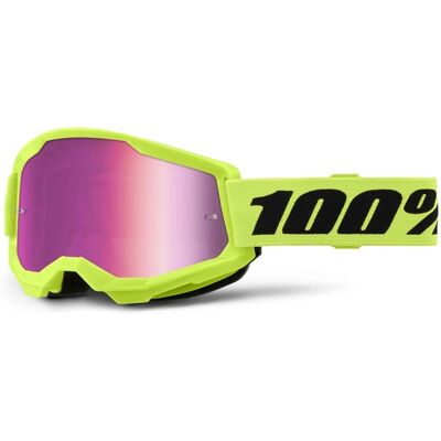 Gafas motocross 100% STRATA 2 Nuevo amarillo fluo (plexi rosa) Gafas motocross 100% STRATA 2 Nuevo amarillo fluo (plexi rosa)