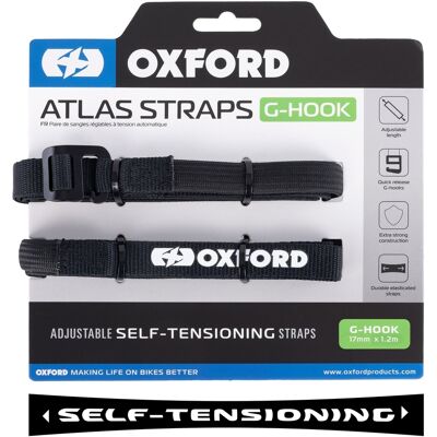 Oxford Atlas G-Hook correas de equipaje 2 piezas negro 17 mm x 1,2 m Oxford Atlas G-Hook correas de equipaje 2 piezas negro 17 mm x 1,2 m