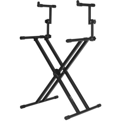 Gator Suporte para teclado Deluxe de 2 níveis em estilo "X" Gator Suporte para teclado Deluxe de 2 níveis em estilo "X"