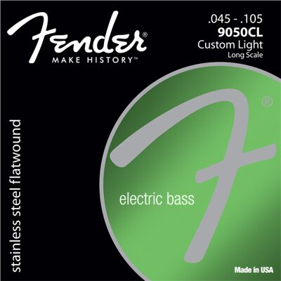 Fender Stainless Steel Flatwound, 9050CL .045-.105 Gauges Fender Stainless Steel Flatwound, 9050CL .045-.105 Gauges