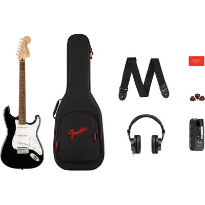 Fender Affinity Series Stratocaster Mustang Micro Pack Laurel Fingerboard Black Fender Affinity Series Stratocaster Mustang Micro Pack Laurel Fingerboard Black