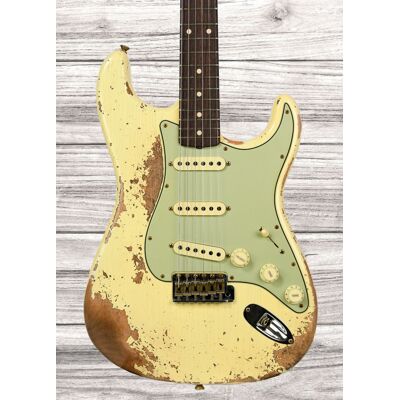 Fender Custom Shop Limited Edition 60 Dualmag II Stratocaster Super Heavy Relic Aged Vintage White Fender Custom Shop Limited Edition 60 Dualmag II Stratocaster Super Heavy Relic Aged Vintage White