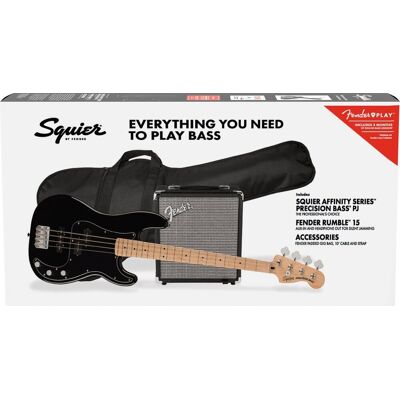 Fender Squier Affinity Series Precision Bass PJ Pack MN Black Fender Squier Affinity Series Precision Bass PJ Pack MN Black