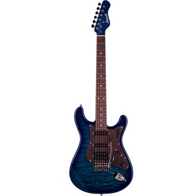 Magneto Guitars Magneto U-One Sonnet Modern See Thru Blue Quilt with Gig Bag Magneto Guitars Magneto U-One Sonnet Modern See Thru Blue Quilt with Gig Bag
